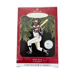 New in Box 1997 Hallmark Keepsake Ornament Hank Aaron At‎ The Ballpark Series #2